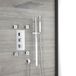 Kubix Ensemble de douche - 3 voies thermostatique avec inverseur, pomme de douche et douchette à main avec barre de glissement et quatre douches latérales Chrome