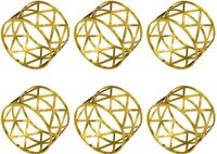 Intirilife serviethouder 6 stuks van roestvrij staal in goud - 4,5 x 3 cm