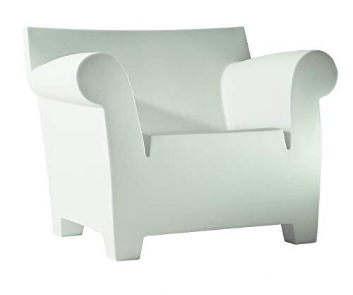 Kartell Fauteuil Bubble Club, polyethyleen, gekleurd, massa, wit, zink, 102 x 78 x 75 cm