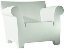 Kartell Fauteuil Bubble Club, polyethyleen, gekleurd, massa, wit, zink, 102 x 78 x 75 cm