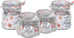 Bormioli Rocco Set van 4x weckpotten/inmaakpotten 2x 500 ml en 2x 750 ml met beugelsluiting - voorraadpotten