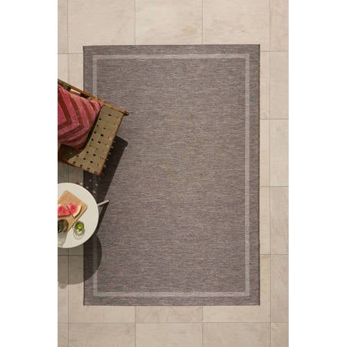 NOUS Living Binnen- en Buitenvloerkleed Donkergrijs/Zand (230x160 cm)