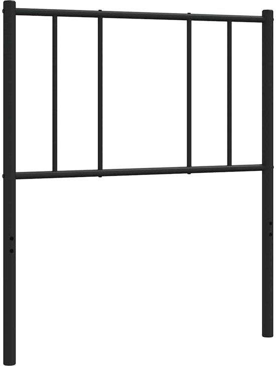 vidaXL Hoofdbord Metaal Zwart 90 cm