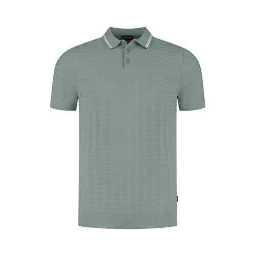 Saint Steve regular polo fijn gebreid groen