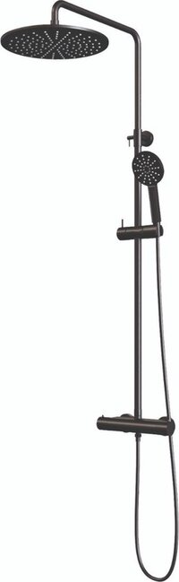 Brauer Black Edition Opbouw Regendoucheset - Rond - Zwart Mat - 30cm Hoofddouche - 3 Standen Handdouche