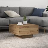vidaXL Salontafel Artisanaal Eikenhout 55 x 55 x 31 cm