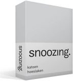 Snoozing Katoen Hoeslaken Lits-jumeaux 200x220 cm Grijs