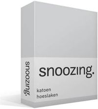 Snoozing Katoen Hoeslaken Lits-jumeaux 200x220 cm Grijs