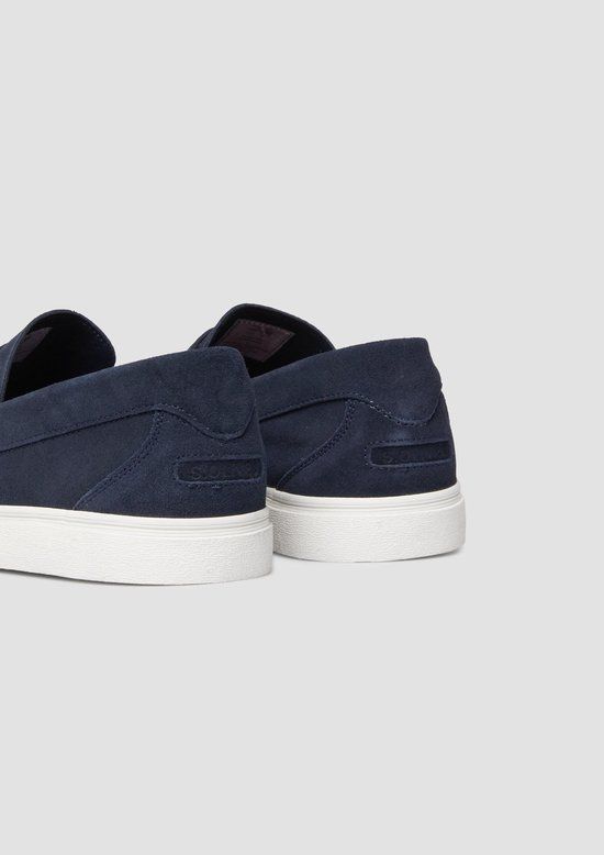s.Oliver Men Shoes suède loafers donkerblauw