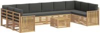 vidaXL Buiten bankenset 11 st Wit en antracietkleurig Polyester