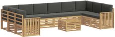 vidaXL Buiten bankenset 11 st Wit en antracietkleurig Polyester