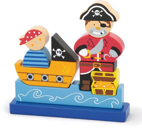 Viga Toys Magnetische 3D puzzel - Piraat - blauw