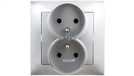 Ospel GP-2YZ/18 stekkerdoos, IP20, 16 A, 84 mm, 45 mm, 84 mm, zilverkleurig