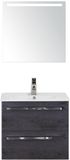 BES LED Seville Badmeubelset 60 cm - Black Oak - Keramische Wastafel Wit Enjoy met Sence Spiegel