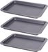 Merkloos Bakplaten set - 3 stuks - universeel - 33 x 23 cm - Zwart - Metaal
