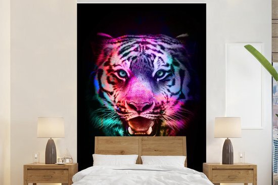 Nr1Wallpaper Behang - Fotobehang Kleuren - Tijger - Wild - Breedte 195 cm x hoogte 300 cm