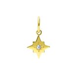 Lucardi Dames Stainless steel goldplated hanger ster met zirkonia voor dames - Hanger - Staal - Goudkleurig