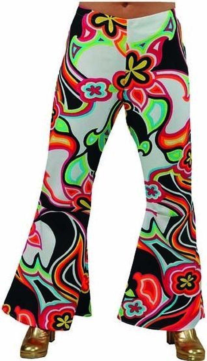 Magic by Freddy Hippie Kostuum | Drukke Hippie Broek Wijde Pijpen Vrouw | XL | Carnaval kostuum | Verkleedkleding