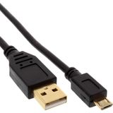 InLine 31720P USB-kabel 2 m USB 2.0 USB A Micro-USB B Zwart