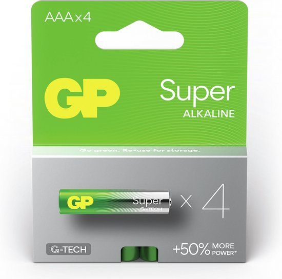 GP Super Alkaline AAA Batterijen - 4 stuks