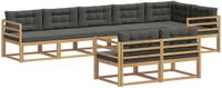 vidaXL - Bank loungeset - 8 zitplekken - Polyester - Wit en antracietkleurig