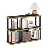 Furinno Turn-N-Tube Geen Gereedschap 3-Tier Decoratieve Display Shelf, Americano/Zwart
