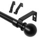 Tringle à rideaux - Réglable - 5/8 pouce - Noir - Sans perçage avec supports