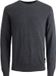 JACK & JONES Emil knit crew neck slim fit - heren pullover viscosemengsel met O-hals - donkergrijs melange