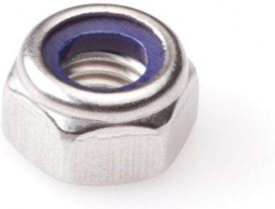 Hoenderdaal borgmoer zesk. rvs m 8 din 985 a2 - doos Ã 50 stuks