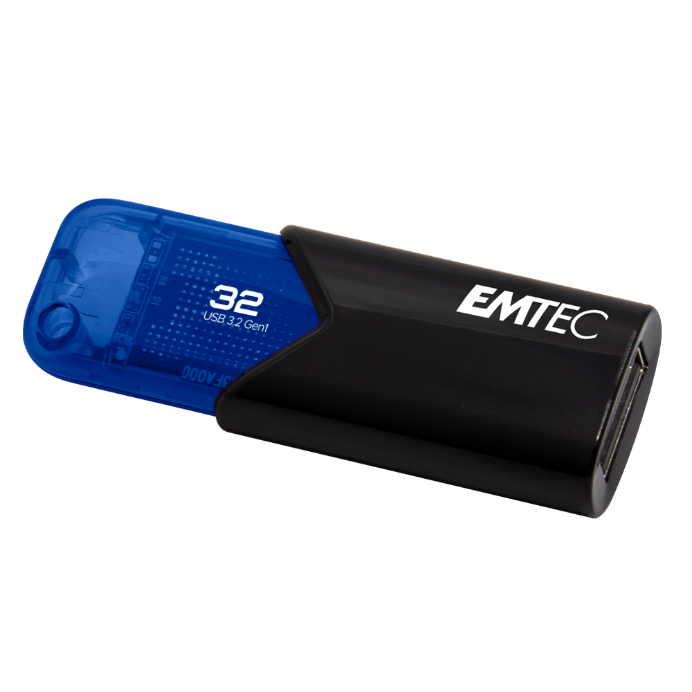 Emtec B110 Click Easy USB-stick - 32GB - Zwart/Blauw