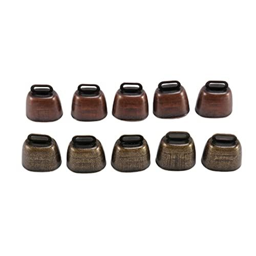 Trjgtas 10 STKS Koe Paard Schapen Grazen Kleine Messing Bells,Cowbell Retro voor Paard Schapen Grazen Koper, Koe Klokken Geluidsmaker