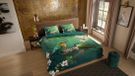 Pure Dekbedovertrek Bloemen en Vogels - Lits Jumeaux 240x200/220 cm - Groen - Microvezel