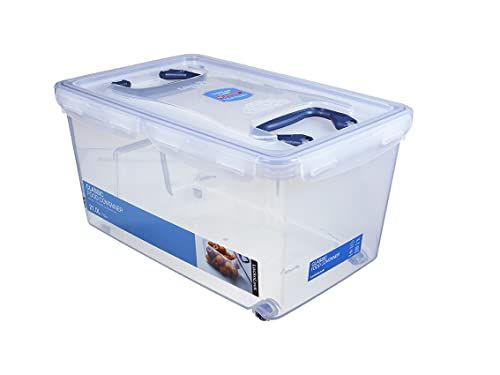 Lock & Lock 2059103 Classic Rectangular Food Container with Handle, 21 L, Plastic, Transparent