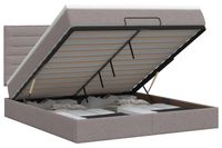 vidaXL Ottoman bed met matras en hoofdeinde, taupe, 140 x 190 cm, stof