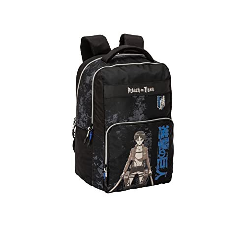 Attack On Titan Urban Backpack aansluiting van de Gighandschoenen Comic Anime, zwart., Eén maat, Casual