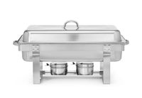 HENDI Chafing dish GN 1/1, stapelbaar frame, hoogglans gepolijst, inclusief 2 brandpastashouders, tot 100mm diep, 9L, 585x385x(H)315mm, roestvast staal 18/0
