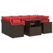 vidaXL 7-delige Loungeset met kussens, polyrattan, bruin