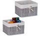 Merkloos Relaxdays Opbergmand Bamboe - Set van 2 - Grijs