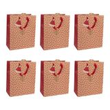 Eurowrap - X-30897-2Cpack - Set van 6 Kerstcadeauzakken - Groot Formaat 26,5x14x33cm - Kerstman - 210g