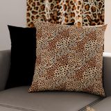 PETTI Artigiani Italiani - 1 paar kussenslopen 50 x 50 cm van microvezel, decoratief kussen voor slaapkamer, bank, woonkamer, set met 2 kussenslopen, oranje (Animalier), 100% Made in Italy