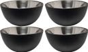 Merkloos / Sans marque Svenska Living - 4x Kommetjes/schaaltjes - Mat Zwart - RVS - D19 x 9.5 cm