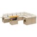 vidaXL 10-delige Loungeset met Kussens, Poly Rattan, Beige