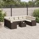 Prolenta Maison Exclusive - Tuinset voor de tuin, bestaande uit 10 delen met kussens, bruin, gemaakt van polyrotan