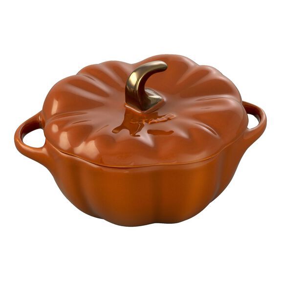 ZWILLING STAUB Pompoen Cocotte - 12cm, 0.5L - Orange Ceramic Baking Dish with Lid