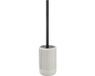 Zeller Toiletborstel in houder - keramiek - lichtgrijs - cement look - rond - 10 x 42 cm