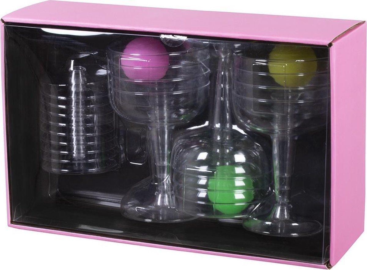 Boland Drankspel Sparkling Pong - Unisex - 2-delig - Wit - Plastic