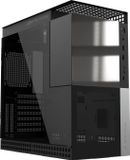Geometric Future M4 Caliburn Mid/Mini Tower, E-ATX/ATX Gaming PC-behuizing, glas/1,2 mm staal, Type C, verticale GPU-montage, spiegelzwart