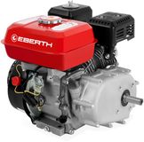 EBERTH 2,5 pk 4,8 kW benzinemotor, stationaire motor, kartmotor, aandrijfmotor met oliebadkoppeling, as met een diameter van 20 mm, oliepeilbeveiliging, 4-takt, 1-cilinder benzinemotor, cilinderinhoud 196 cc, luchtgekoeld, start met trekkoord