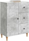 vidaXL Dressoir met lade Betongrijs 66 x 34,5 x 90 cm Bewerkt hout