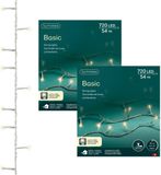 Lumineo Kerstverlichting - 2x - 720 led lampjes -warm wit -5400 cm - timer en dimmer